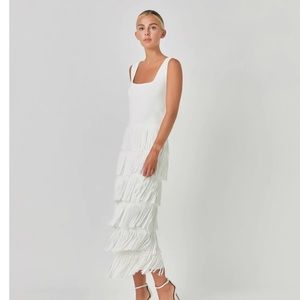 NWT! Endless Rose Knit Fringe Long Dress